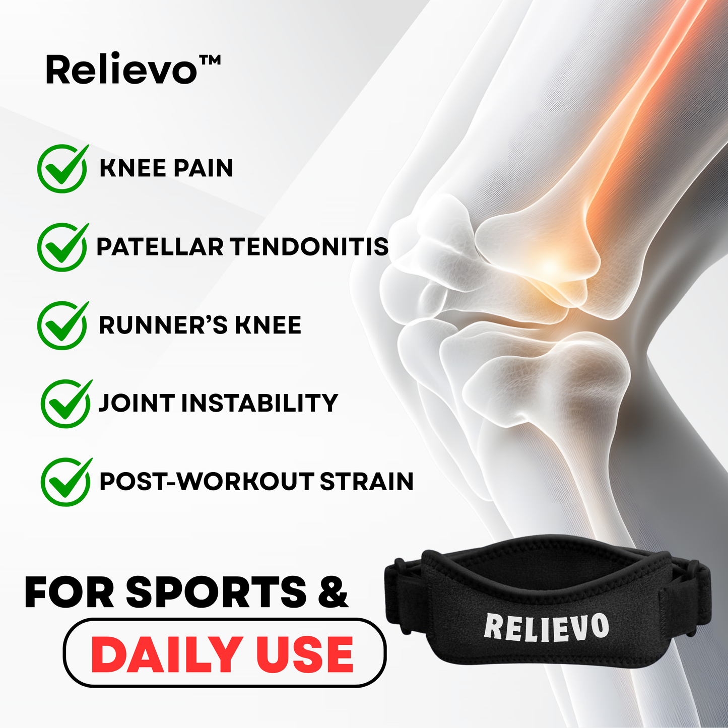 Relievo™ Patellar Tendon Support Strap